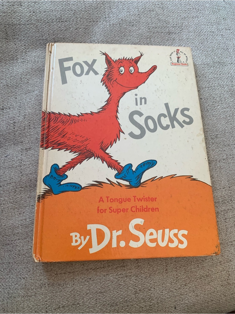 Vintage Fox in Socks Dr Seuss Hardcover Book 1965 Retro Reading Copy Grolier BC